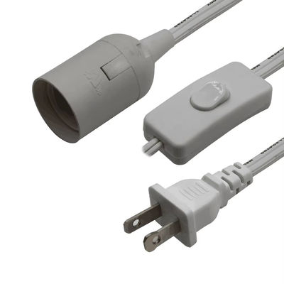 NEMA 1-15P E14 Steckdose-Umrichterkabel mit 303 Schalter - 3-Stick-Stecker zum Glühbirnenadapter für Tischlampe/Kronleuchter (125V 3A)