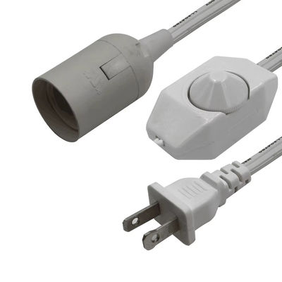 NEMA 1-15P zu E27 Umrichterkabel mit verstellbarem Dimmer-Schalter für Lampenhalter-Steckdose 3-Stift Stecker 15A 250V