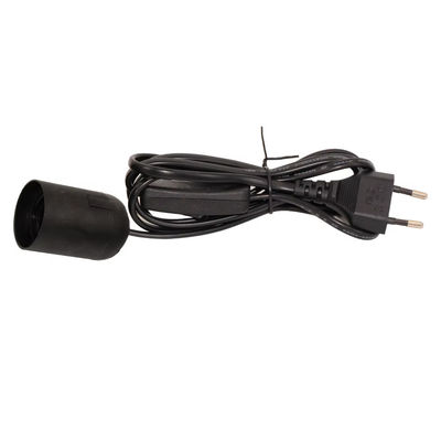Dauerhaftes EU-Stecker-E27-Glühbirnenkabel mit 303 Schalter und 2-Stick-Steckdose für Innen-/Außenbeleuchtung - CE-Zertifiziert (220-240V)