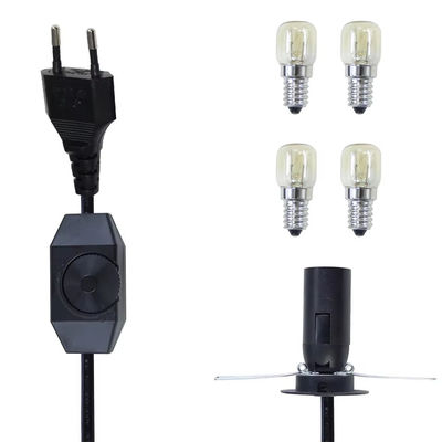 Premium EU Stecker E14 Glühbirnhalterkabel mit verstellbarem Dimmer-Schalter für Deckenleuchten AC 250V 5A Lampenbasisanschluss