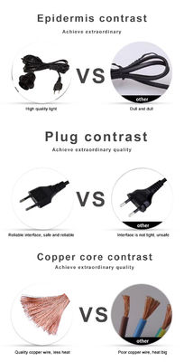 Verstellbares EU-Stecker E26-Glühlamtkabel mit Dreh- und Dämpferknopf für Heimbeleuchtung, 250V 4A CE-Zertifiziert (schwarz)