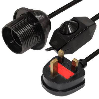E26 UK Steckdose Dämpfbares Glühlampenadapterkabel für Tischlampen Deckenleuchte, Messingkontakt, 5A 250V