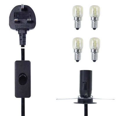 E14 Steckdosenwandlerkabel mit UK Plug & 303 Schalter, 250V 3A für Vintage-Leuchten