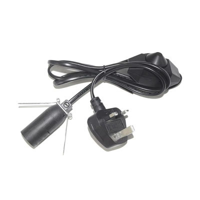 UK Stecker E14 Glühbirnenhalter Adapterkabel mit verstellbarem Dimmer-Schalter & CE-Zertifizierung - BS1363 Standard Sicherheitsbeleuchtung Zubehör