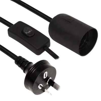 AU Stecker in E27 Steckdosenwandler, 303 Schalterlampenadapter 250V 10A für Deckenventilator / Leuchtturm