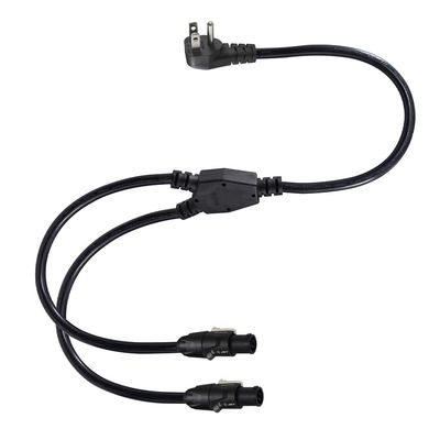 PowerCON Y Splitter Cable NEMA 5-15P to Dual PowerCON Out 1 Männlich zu 2 Weiblich für Bühnenbeleuchtung und Audio Equipment