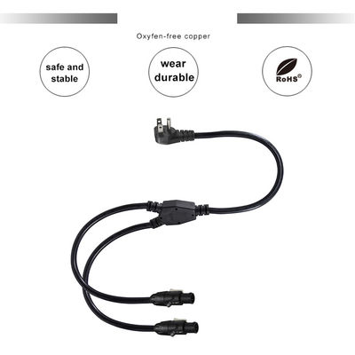 PowerCON Y Splitter Cable NEMA 5-15P to Dual PowerCON Out 1 Männlich zu 2 Weiblich für Bühnenbeleuchtung und Audio Equipment