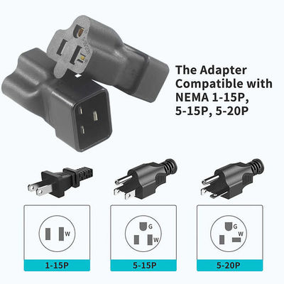 NEMA 5-15R bis IEC 320 C20 Konverter Steckeradapter für Rechenzentrum/Industrie, 250V 15A dauerhafter Stromanschluss