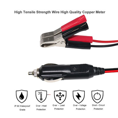 12V/24V Zigaretteneinstellung zu Akku-Clips Adapterkabel für die Notstromversorgung des Autos Sonnenladegerät 16AWG