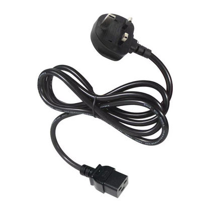 Großbritannien bis C19 Schwerlastnetzkabel für Rechenzentren 16A 250V 14AWG 1,2M schwarz BS1363 Sicherheitszertifiziert