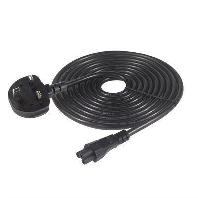 Sicherheitszertifiziertes 250V 5A UK zu C5 Stromkabel für Laptops & Monitore Home Office mit 18AWG 1.2M tangle-freies flexibles Kabel