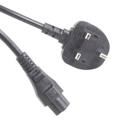 Sicherheitszertifiziertes 250V 5A UK zu C5 Stromkabel für Laptops & Monitore Home Office mit 18AWG 1.2M tangle-freies flexibles Kabel