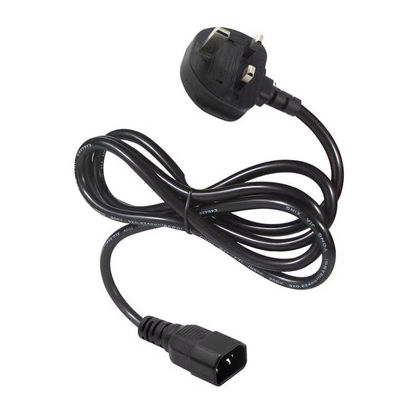 Großbritannien zu C14 Stromkabel 1.2M 250V 10A 16AWG abgeschirmtes Kabel für UPS/Server-Rack/Medizintechnik (IP67/RoHS/BS1363)