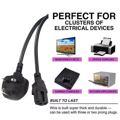 UK Standard C15 Stromkabel Schwerlastkessel Blei 3-Pin Stecker an IEC C15 Kabel für Wasserkessel Kaffeemaschine mit Optionen