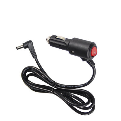 12V/24V Winkel-Auto-Ladegerät mit Ein-Aus-Schalter - 90-Grad-Gleichstromkabel für das Laden von Autogeräten und USB-Geräten