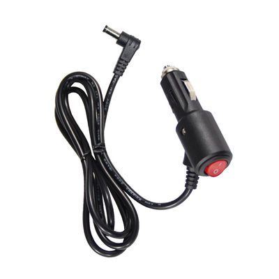 12V/24V Winkel-Auto-Ladegerät mit Ein-Aus-Schalter - 90-Grad-Gleichstromkabel für das Laden von Autogeräten und USB-Geräten