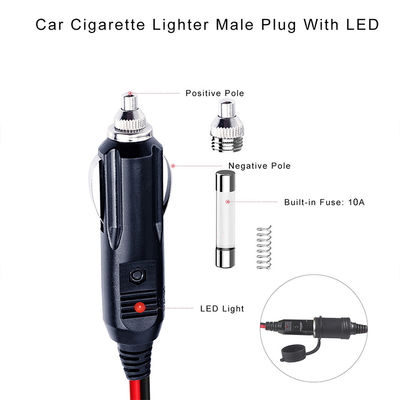 12V 24V Dual-Socket-Auto-Zigarettenanzünder-Splitter-Adapter-Verlängerung für SUV-LKW-Transporter-Stromversorgung-Ladegerät-Stromerweiterung