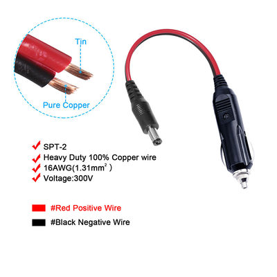 12V Zigarettenschalter für Autos Stecker zum Gleichspannverbindungs-Stromkabel für Dash Cam Router-Kühler und DIY-Geräte