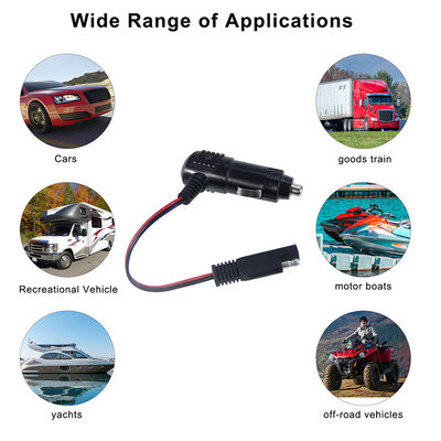 12V Zigarettenanzünder-Stecker mit Schalter auf SAE-Anschluss-Stromkabel für Solarpanel-Batterielader und Motorradnutzung