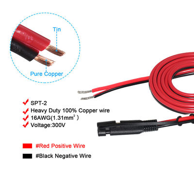 SAE-Kabel zu verzinntem Kupferdraht, 12V 24V Solarpanel-Anschluss