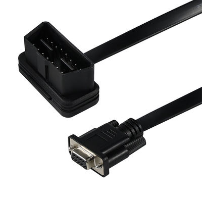 OBD-II-DB9-Diagnose-Adapterkabel mit 16-Pin-Männlich-zu-9-Pin-Serienanschluss für Fahrzeug-Scan-Tool-Schnittstelle