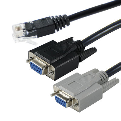 RJ45-zu-Dual-DB9-Männlich-Seriekonverterkabel für Kommunikationsgerät für Konsolen-Serversplitter