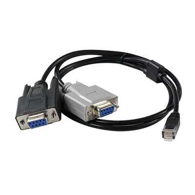 RJ45-zu-Dual-DB9-Männlich-Seriekonverterkabel für Kommunikationsgerät für Konsolen-Serversplitter