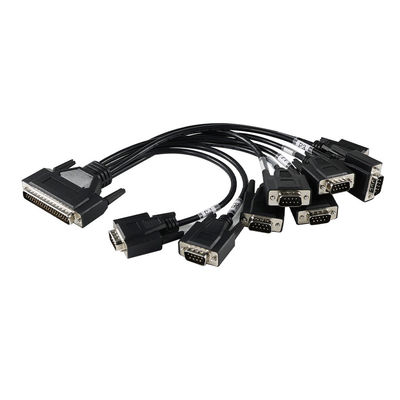 DB-62 Männlich bis 7x DB-9 Männlich Breakout-Kabel für industrielle serielle Kommunikation, RS232/RS485 Splitter - 1,2 m schwarz