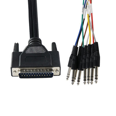 DB - 25 to 6.35mm TS Audio Breakout Cable Shielded 28AWG for Pro Audio Equipment/Recording Studios with 4ft Length