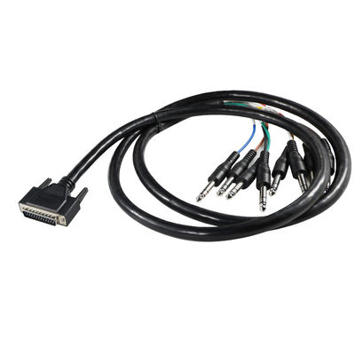DB - 25 to 6.35mm TS Audio Breakout Cable Shielded 28AWG for Pro Audio Equipment/Recording Studios with 4ft Length