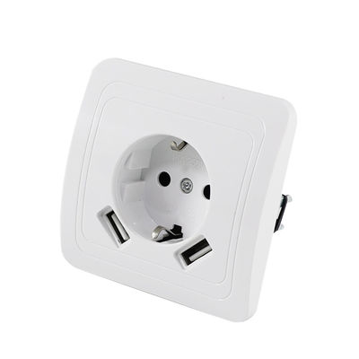 Europäisches Standard-Wand-Stromanschluss-Panel mit Erdungsanlage 250V 16A Flush Mount für Zuhause und Büro