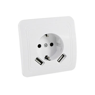 Europäisches Standard-Wand-Stromanschluss-Panel mit Erdungsanlage 250V 16A Flush Mount für Zuhause und Büro