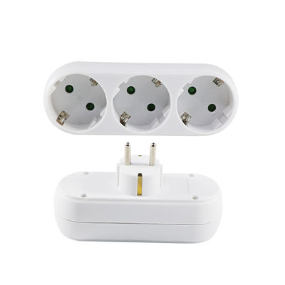 Europäischer 3-Wege-Stecker-Adapter mit 3 Wechselstromanschlüssen 250 V 10 A Kompakt-Konverter-Stecker für Heim- und Reisezwecke