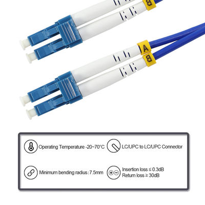 LC to LC Fiber Optic Patch Cable -  Singlemode or Multimode Duplex Jumper for Telecom, Data Center, FTTx Applications