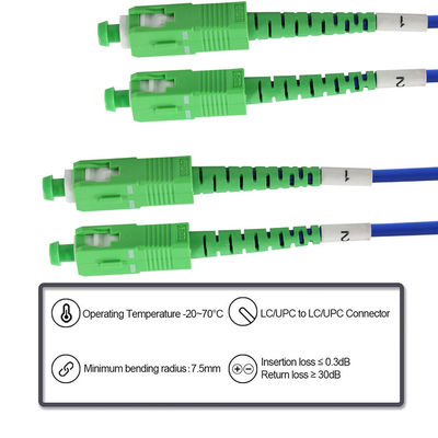 SC APC-Simplex-Singlemode-Fiber-Optic-Patch-Kabel -Low-Loss-Jumper-Kabel für FTTH, Telekommunikationsschränke, ODF-Anwendungen