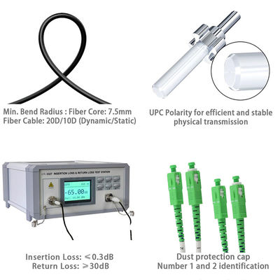 SC APC-Simplex-Einzelmodus-Faseroptik-Pflasterkabel
