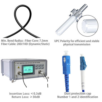 SC bis LC Glasfaserpatchkabel Einzelmodus Multimode für Rechenzentren