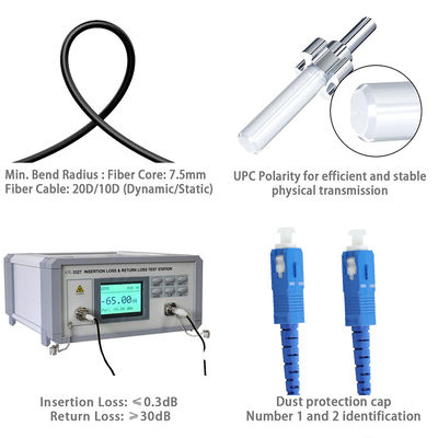 SC bis SC Glasfaser-Patchkabel Einzelmodus Multimode für FTTH-Datencenter