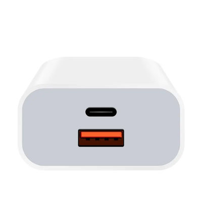 US 2-Pin 30W Dual-Port-Wall-Ladegerät   USB-C & USB-A Ausgang Schnellladegerät für Telefon, Tablet, Kamera