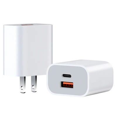 US 2-Pin 30W Dual-Port-Wall-Ladegerät   USB-C & USB-A Ausgang Schnellladegerät für Telefon, Tablet, Kamera