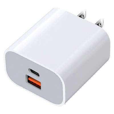 US 2-Pin 30W Dual-Port-Wall-Ladegerät   USB-C & USB-A Ausgang Schnellladegerät für Telefon, Tablet, Kamera
