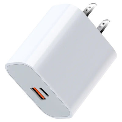 US 2-Pin 30W Dual-Port-Wall-Ladegerät   USB-C & USB-A Ausgang Schnellladegerät für Telefon, Tablet, Kamera