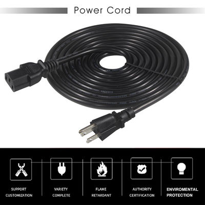 NEMA 5-15P bis C13 Stromkabel 6ft 18AWG für Computer und Monitore