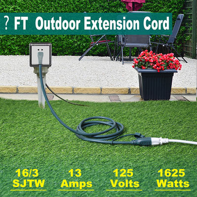 90-Grad-Flachstecker NEMA 5-15P auf 5-15R Outdoor-Verlängerungskabel 6 Fuß