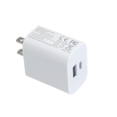 US 2-Pin 20W Dual-Port USB-Wandladegerät – Typ-C & USB-A Schnelllade-Netzteil für Telefon, Tablet, Kamera