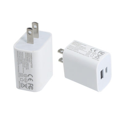 US 2-Pin 20W Dual-Port USB-Wandladegerät – Typ-C & USB-A Schnelllade-Netzteil für Telefon, Tablet, Kamera