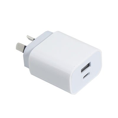 AU 2-Pin 20W Dual-Port Wandladegerät – USB-C & USB-A Schnelllade-Netzteil für Telefon, Tablet, Kamera, Reise