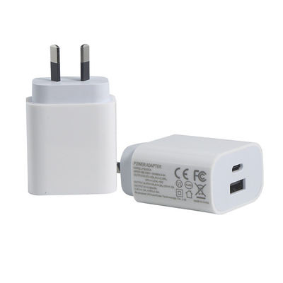 AU 2-Pin 20W Dual-Port Wandladegerät – USB-C & USB-A Schnelllade-Netzteil für Telefon, Tablet, Kamera, Reise
