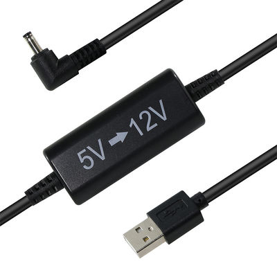 USB- bis 12V-Step-Up-Stromkabel mit Gleichspannstecker im rechten Winkel