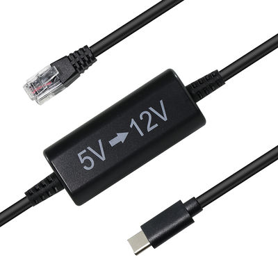 USB-C zu RJ45 Strominspritzkabel -5V bis 12V Step-Up Ethernet-Adapter für IP-Kamera, Access Point, IoT-Gerät